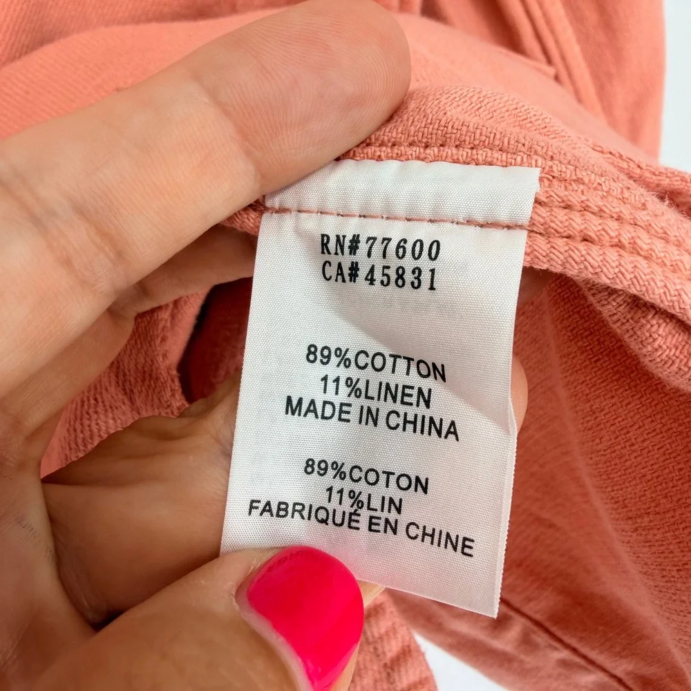 NWT *FLAWED* Sandrine Rose Free People Empire Utility Shirt Jacket Petal Pink XS
